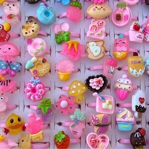 20 Colorful Kids Rings, Party Favors, For Kids Gathering, Kids Playdate